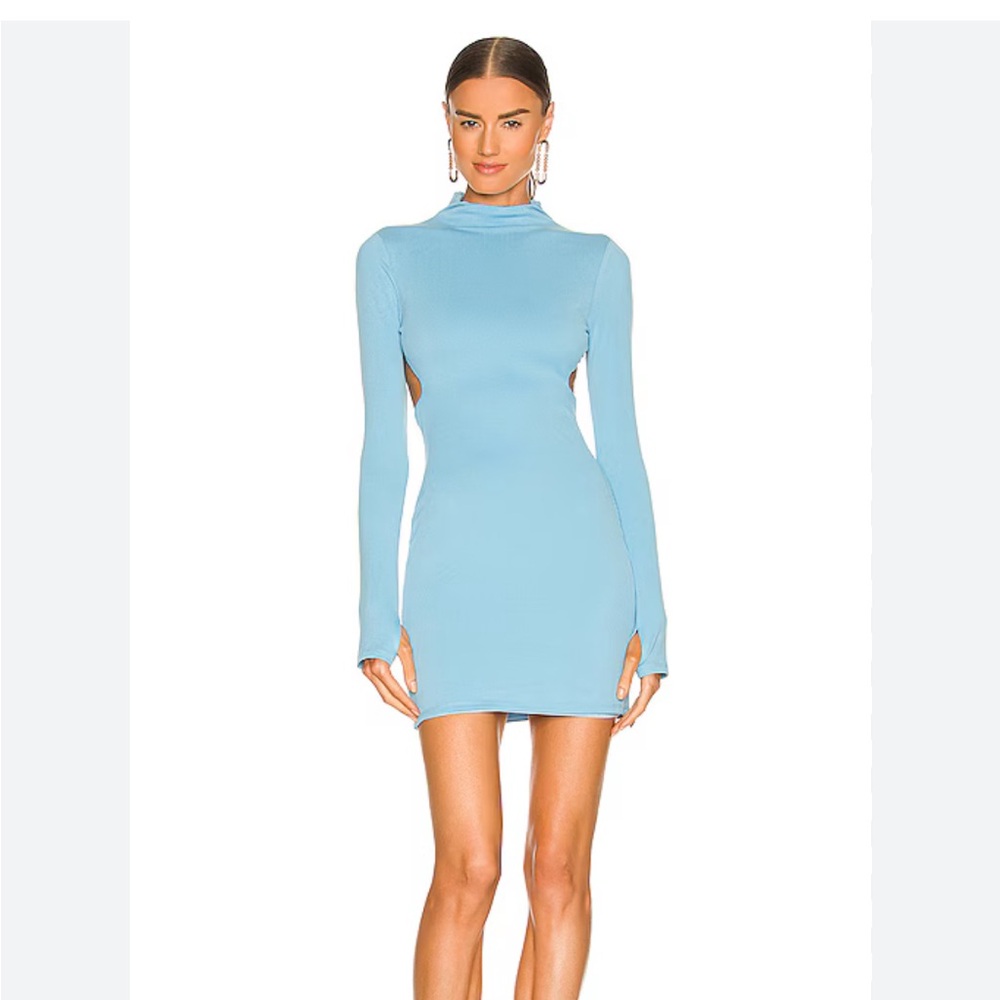 h:ours Sky Blue Long Sleeve Dress
